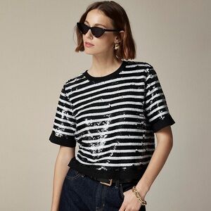 I.Crew Embellished sequin t-shirt
